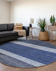 LOOMLAN Rugs Chantissa Blue Washable Indoor-Outdoor Rug