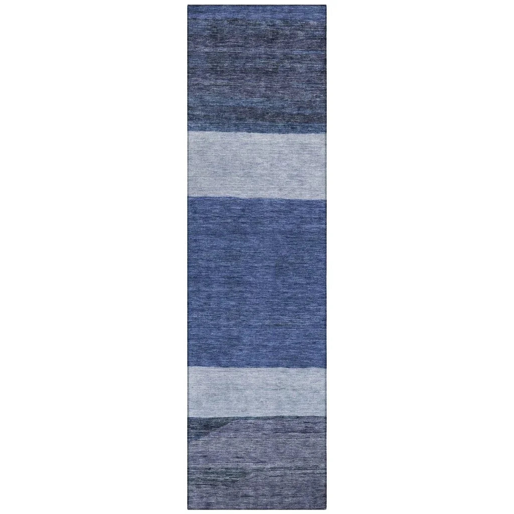 LOOMLAN Rugs Chantissa Blue Washable Indoor-Outdoor Rug