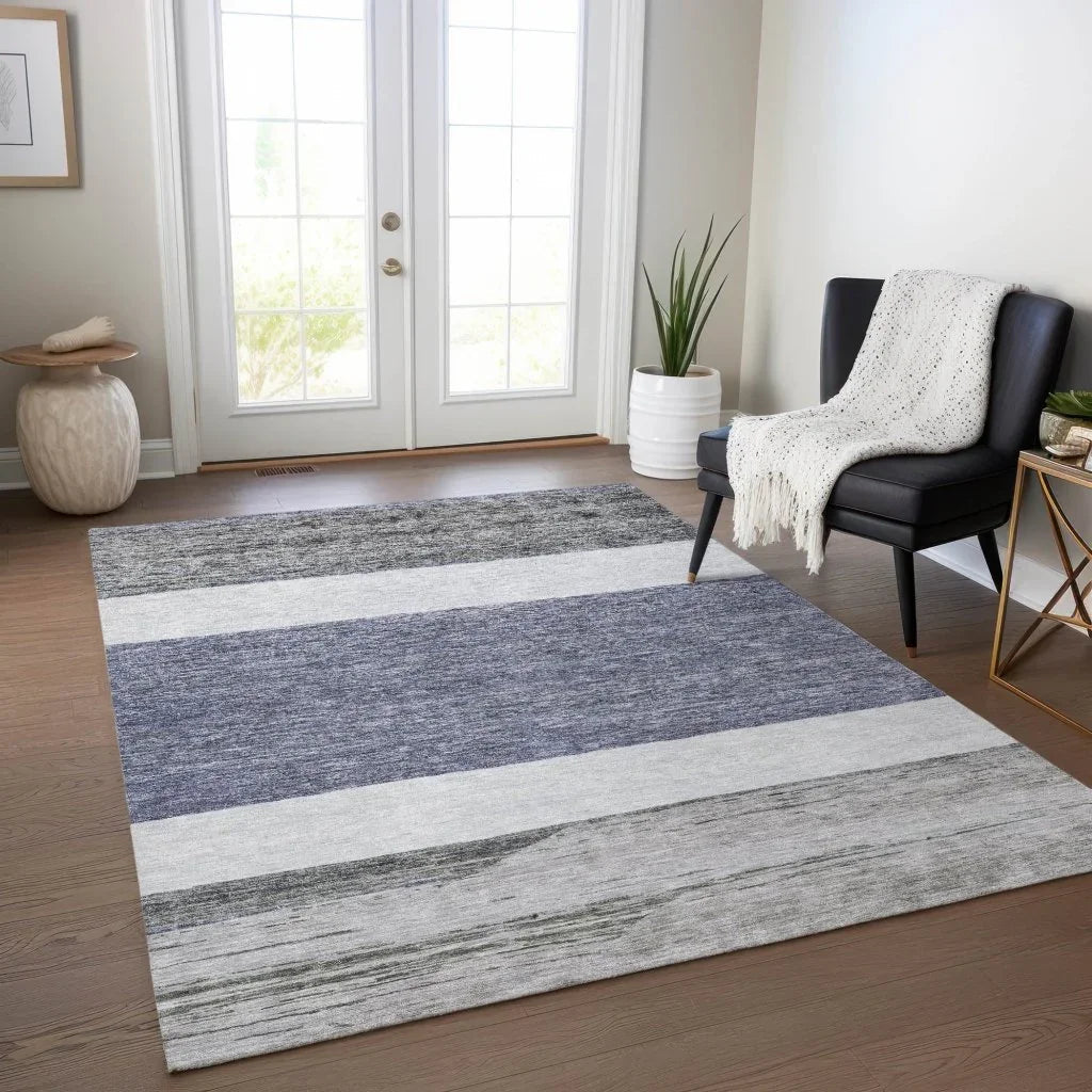 LOOMLAN Rugs Chantissa Denim Washable Indoor-Outdoor Rug