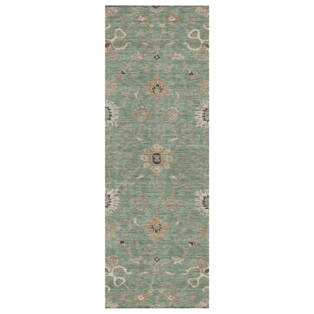 LOOMLAN Rugs Clara Green Washable Indoor-Outdoor Rug