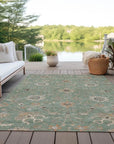 LOOMLAN Rugs Clara Green Washable Indoor-Outdoor Rug