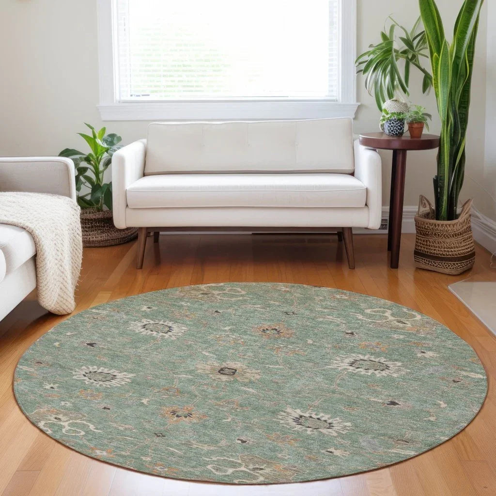 LOOMLAN Rugs Clara Green Washable Indoor-Outdoor Rug