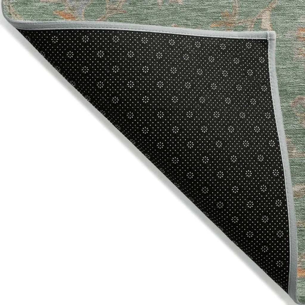 LOOMLAN Rugs Clara Green Washable Indoor-Outdoor Rug