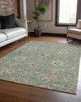 LOOMLAN Rugs Clara Green Washable Indoor-Outdoor Rug
