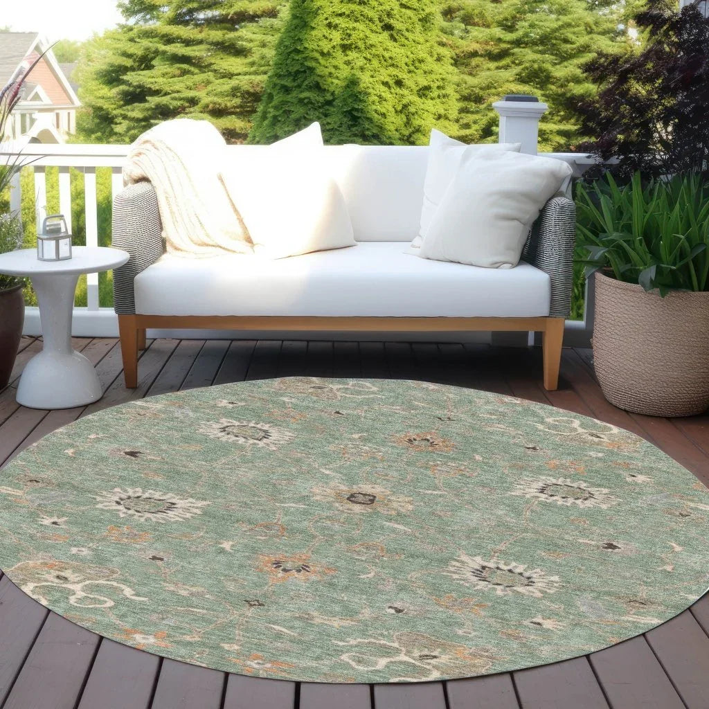LOOMLAN Rugs Clara Green Washable Indoor-Outdoor Rug