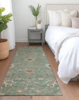 LOOMLAN Rugs Clara Green Washable Indoor-Outdoor Rug
