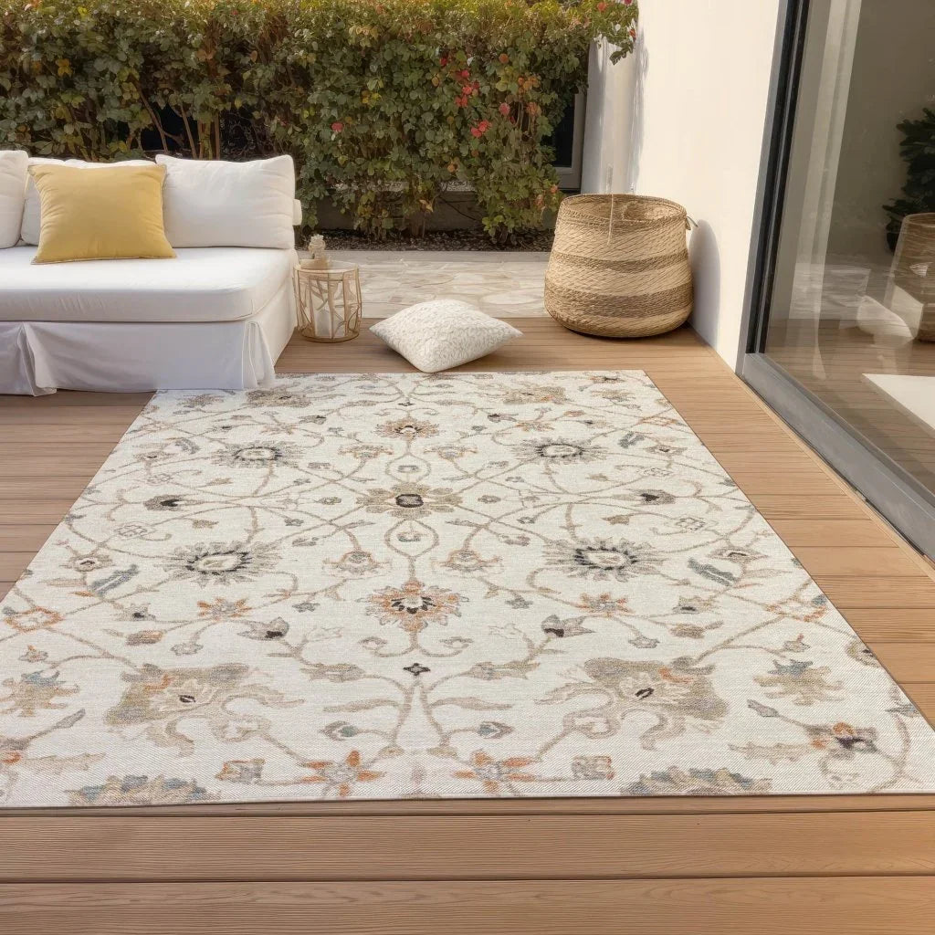 LOOMLAN Rugs Clara Ivory Washable Indoor-Outdoor Rug