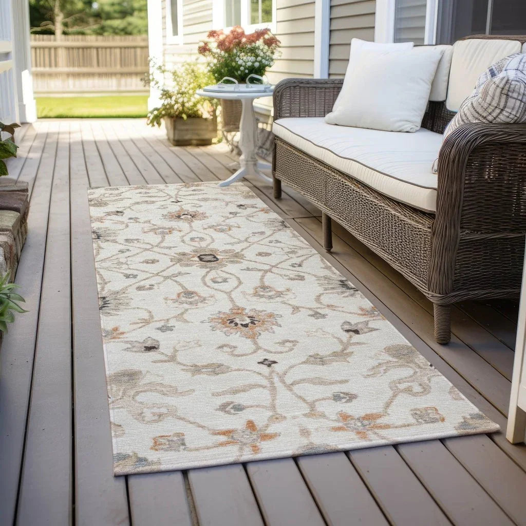LOOMLAN Rugs Clara Ivory Washable Indoor-Outdoor Rug