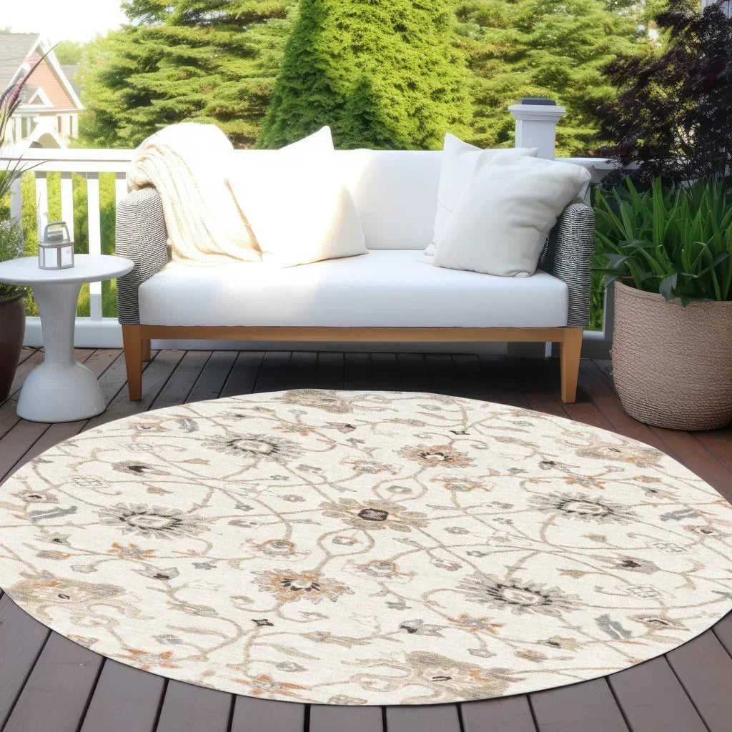 LOOMLAN Rugs Clara Ivory Washable Indoor-Outdoor Rug