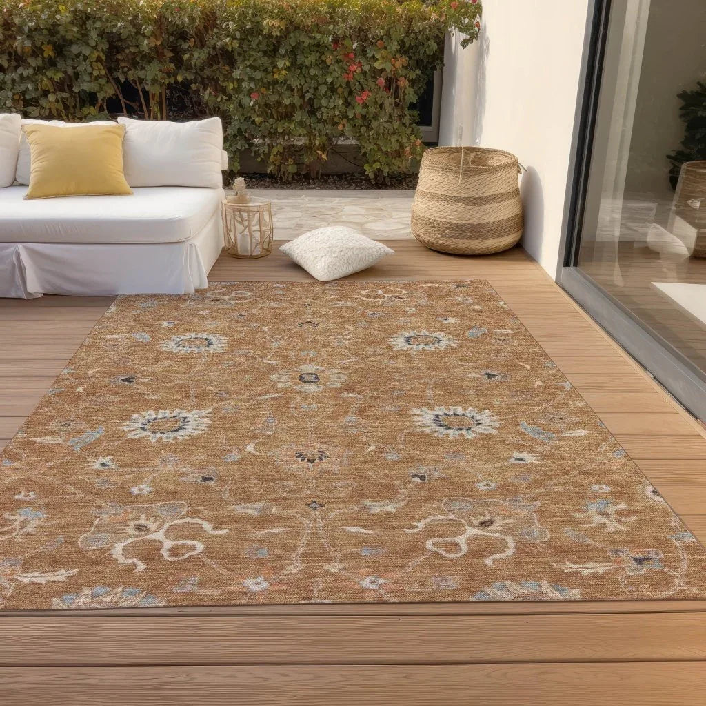 LOOMLAN Rugs Clara Orange Washable Indoor-Outdoor Rug