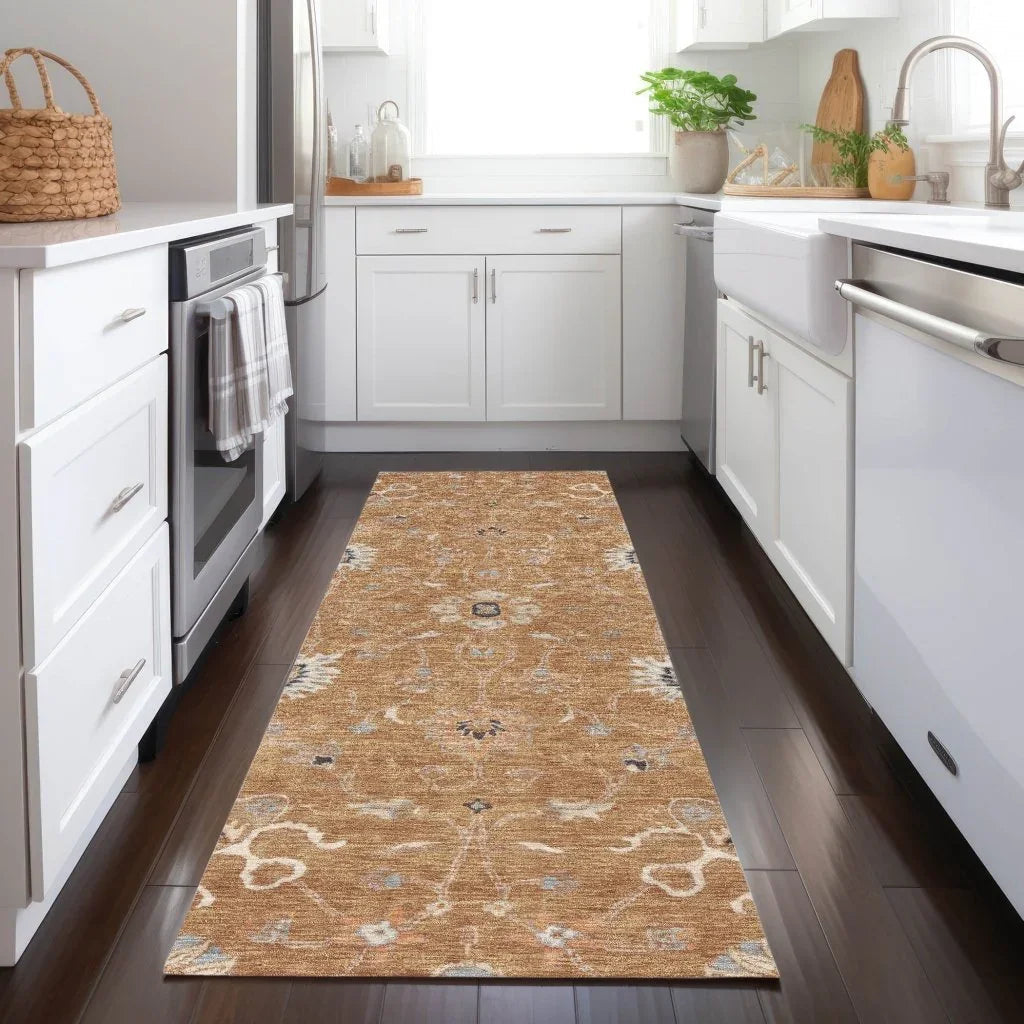 LOOMLAN Rugs Clara Orange Washable Indoor-Outdoor Rug