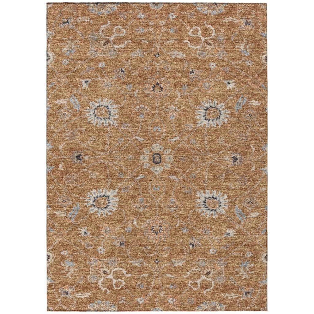 LOOMLAN Rugs Clara Orange Washable Indoor-Outdoor Rug