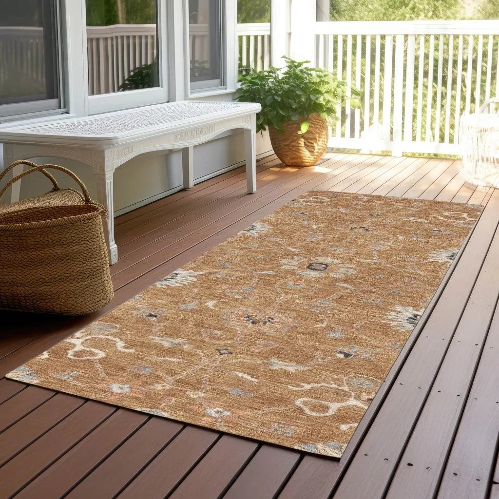 LOOMLAN Rugs Clara Orange Washable Indoor-Outdoor Rug