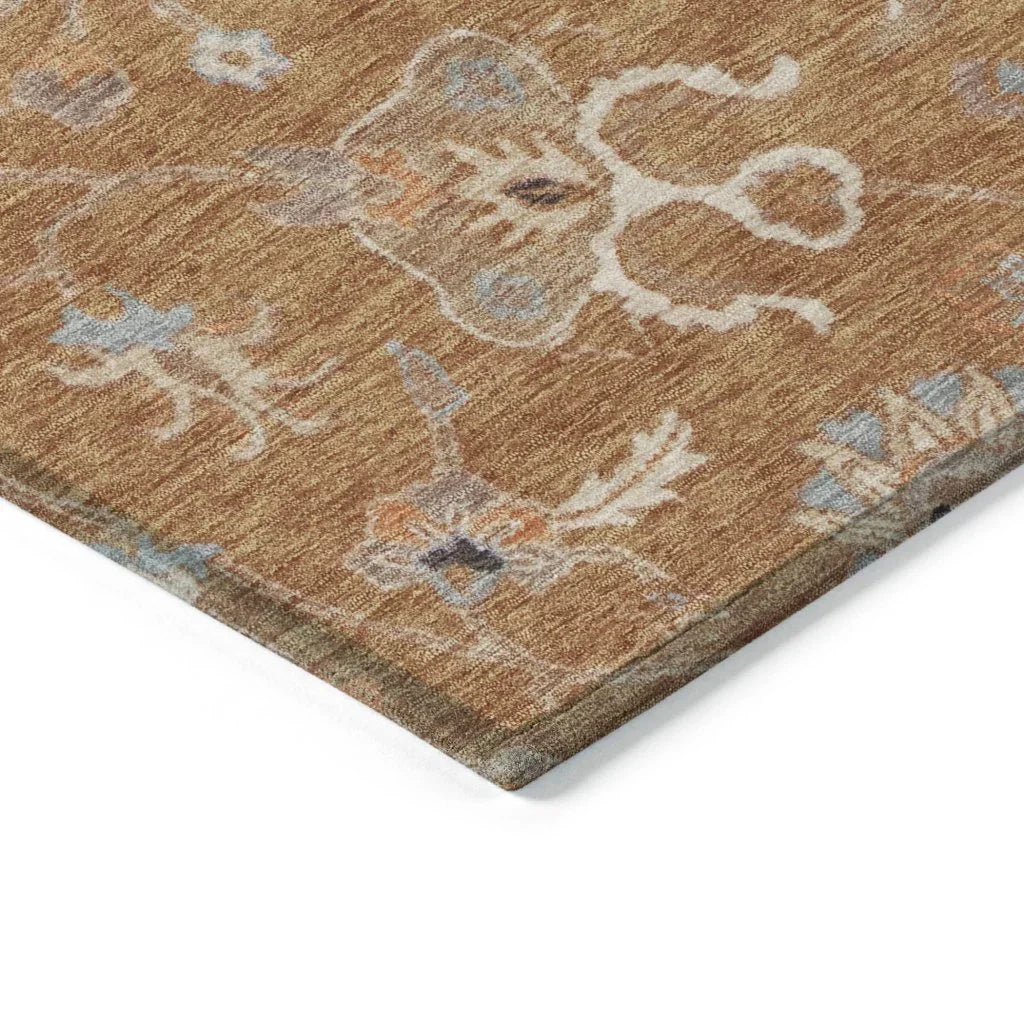 LOOMLAN Rugs Clara Orange Washable Indoor-Outdoor Rug