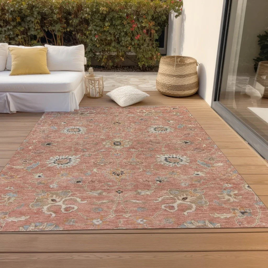LOOMLAN Rugs Clara Pink Washable Indoor-Outdoor Rug