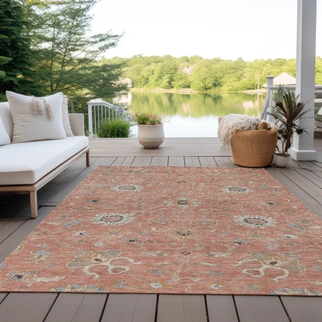 LOOMLAN Rugs Clara Pink Washable Indoor-Outdoor Rug