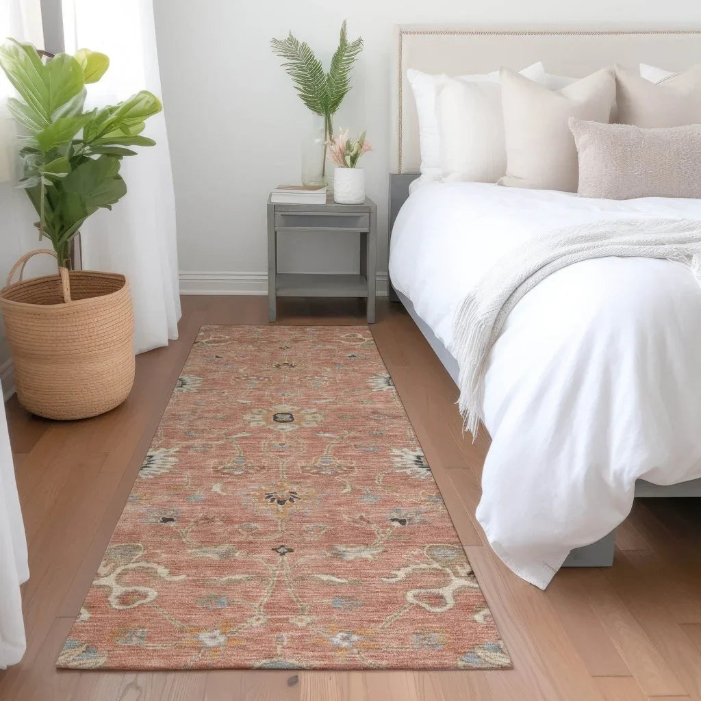 LOOMLAN Rugs Clara Pink Washable Indoor-Outdoor Rug