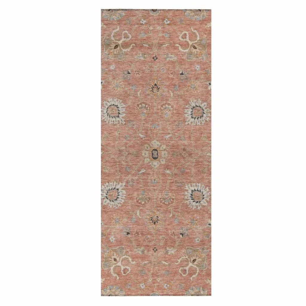 LOOMLAN Rugs Clara Pink Washable Indoor-Outdoor Rug