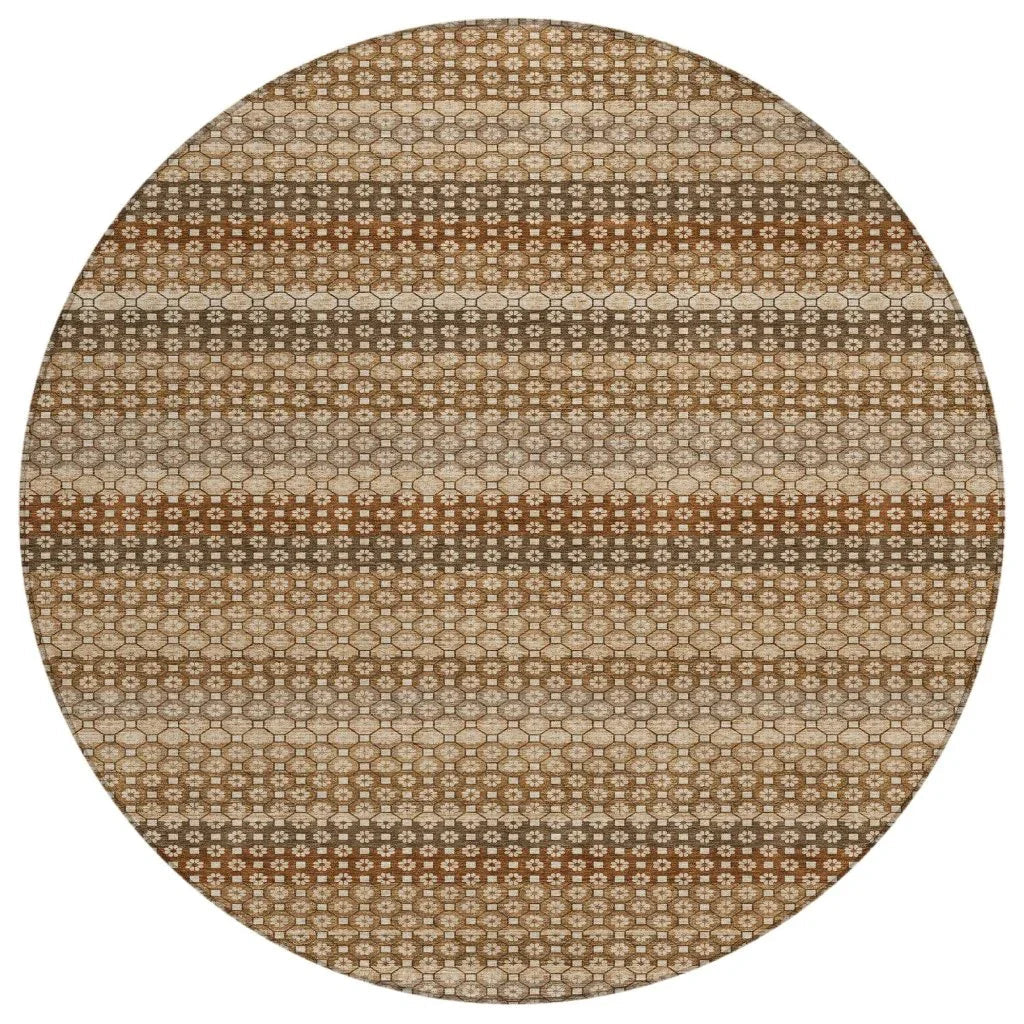 LOOMLAN Rugs Clarene Brown Washable Indoor-Outdoor Rug