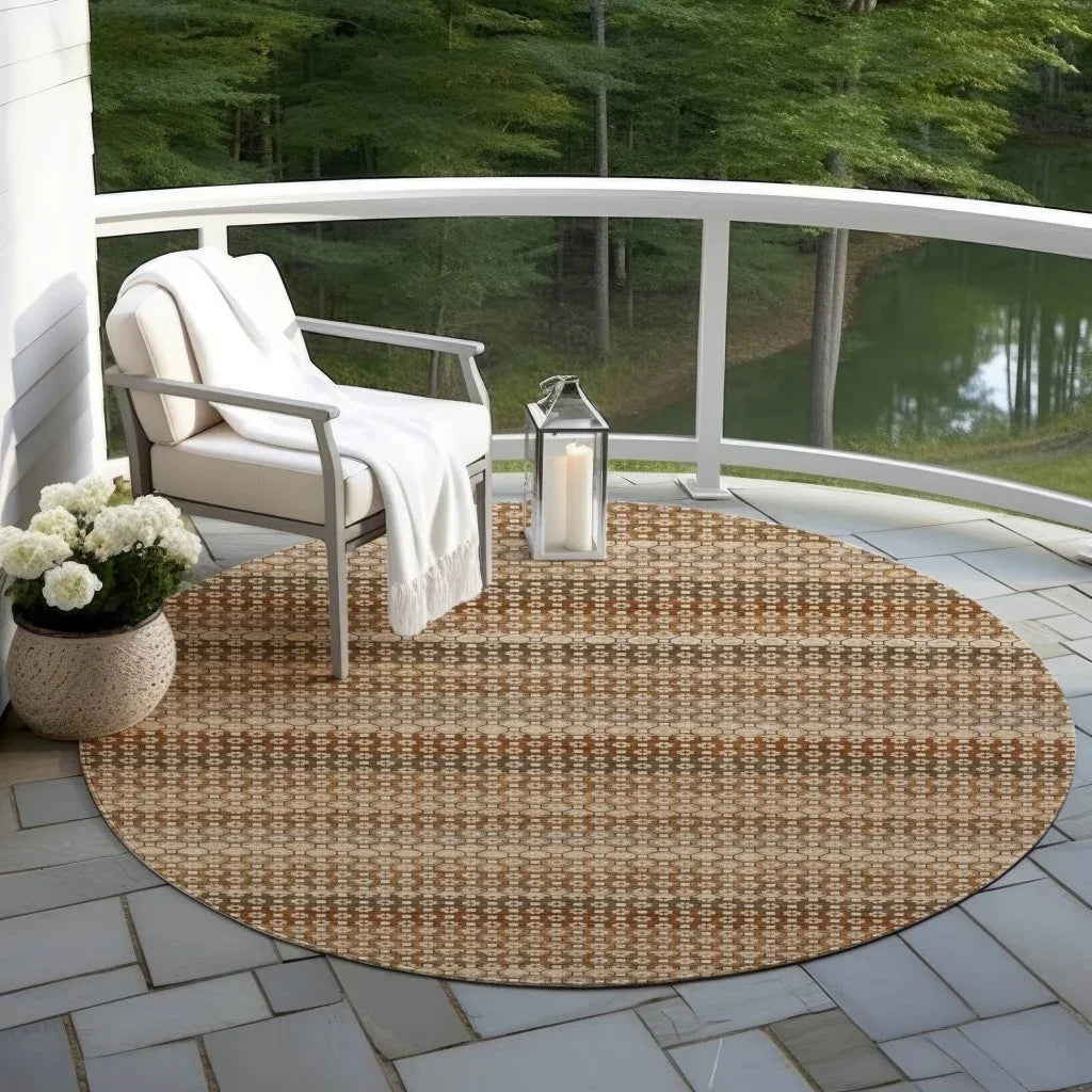 LOOMLAN Rugs Clarene Brown Washable Indoor-Outdoor Rug