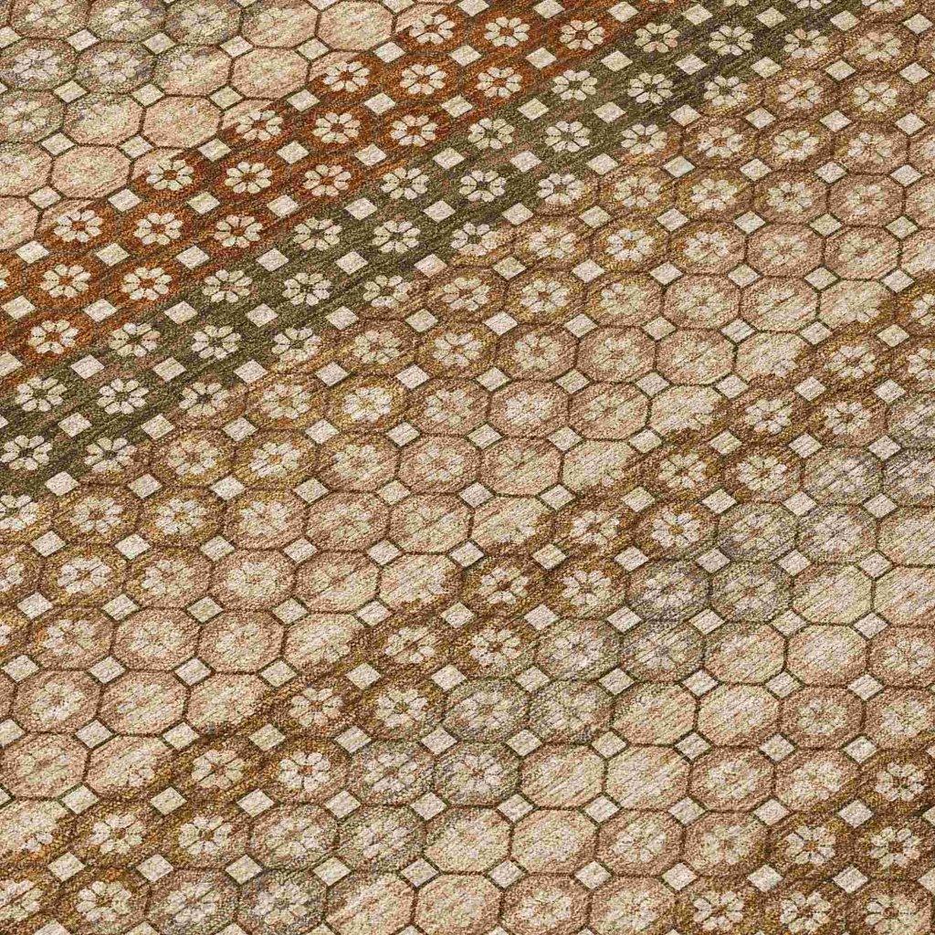 LOOMLAN Rugs Clarene Brown Washable Indoor-Outdoor Rug