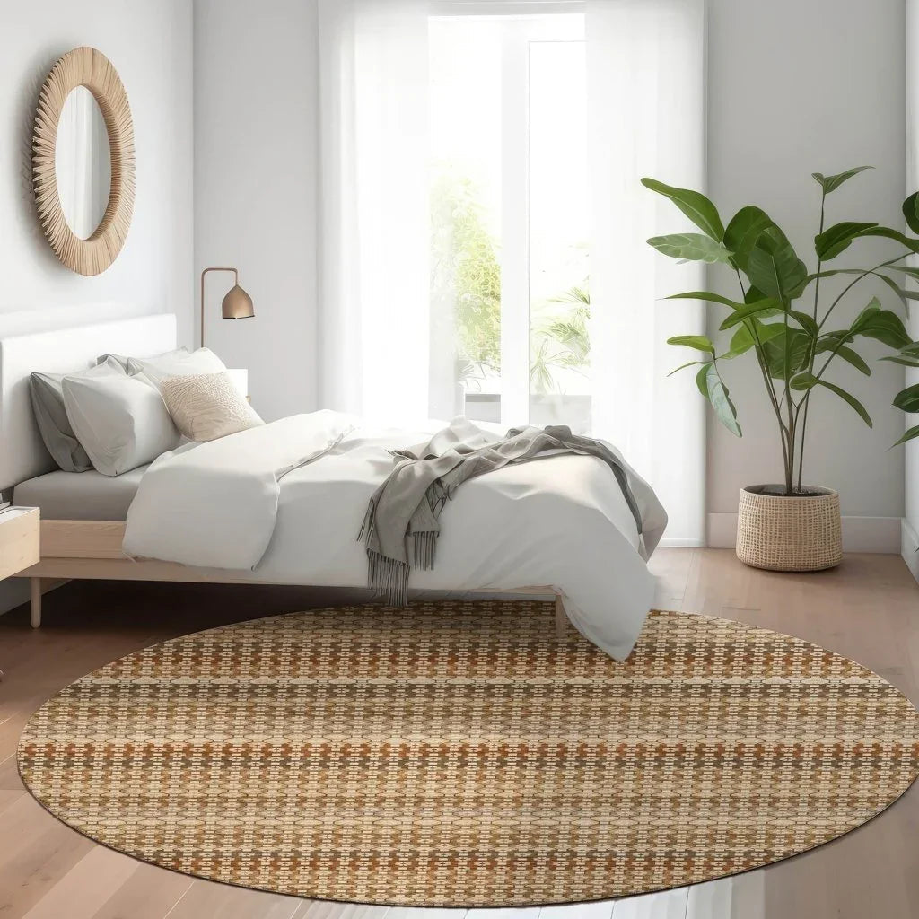 LOOMLAN Rugs Clarene Brown Washable Indoor-Outdoor Rug