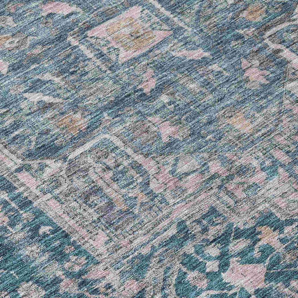 LOOMLAN Rugs Clarina Blue Washable Indoor-Outdoor Rug