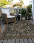 LOOMLAN Rugs Clarina Brown Washable Indoor-Outdoor Rug