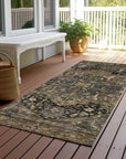 LOOMLAN Rugs Clarina Brown Washable Indoor-Outdoor Rug