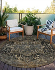 LOOMLAN Rugs Clarina Brown Washable Indoor-Outdoor Rug