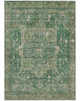 LOOMLAN Rugs Clarina Emerald Washable Indoor-Outdoor Rug