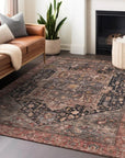 LOOMLAN Rugs Clarina Gray Washable Indoor-Outdoor Rug