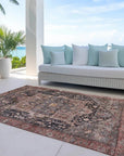 LOOMLAN Rugs Clarina Gray Washable Indoor-Outdoor Rug