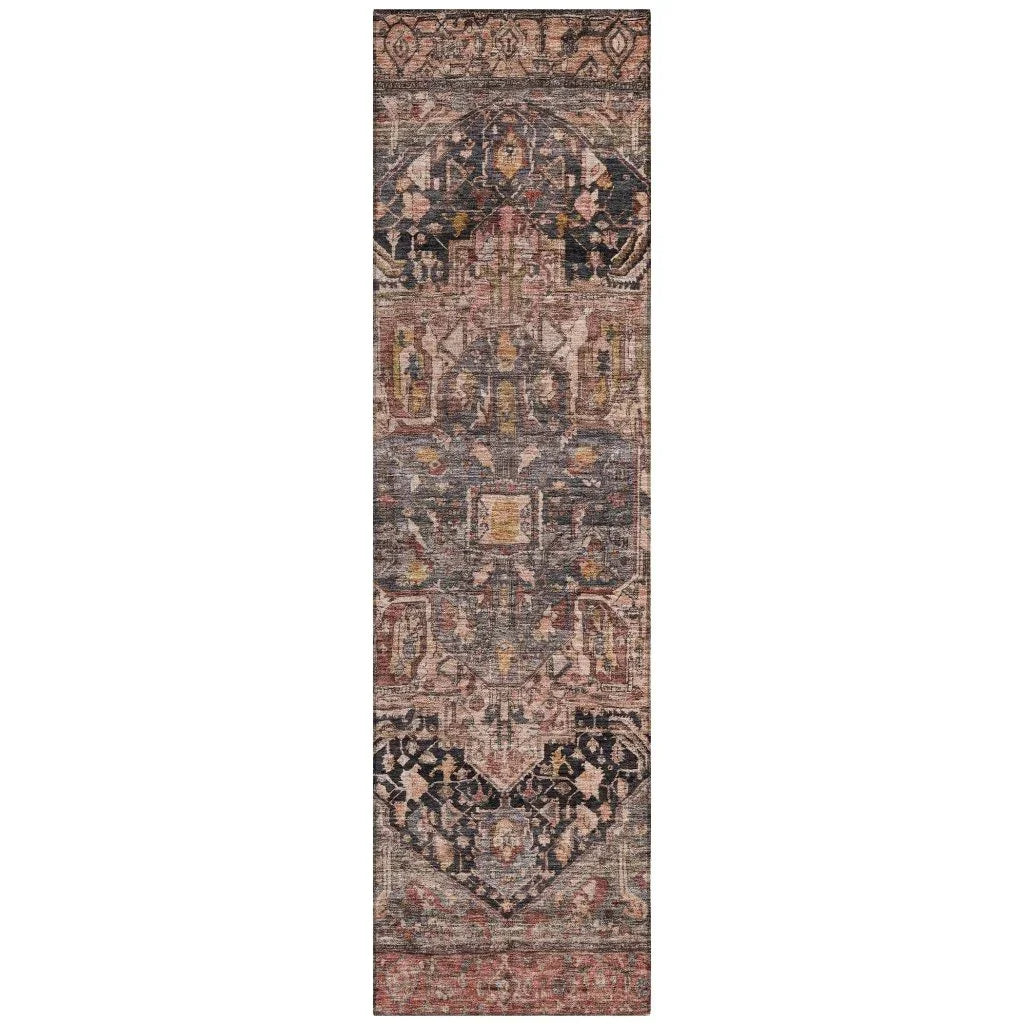 LOOMLAN Rugs Clarina Gray Washable Indoor-Outdoor Rug