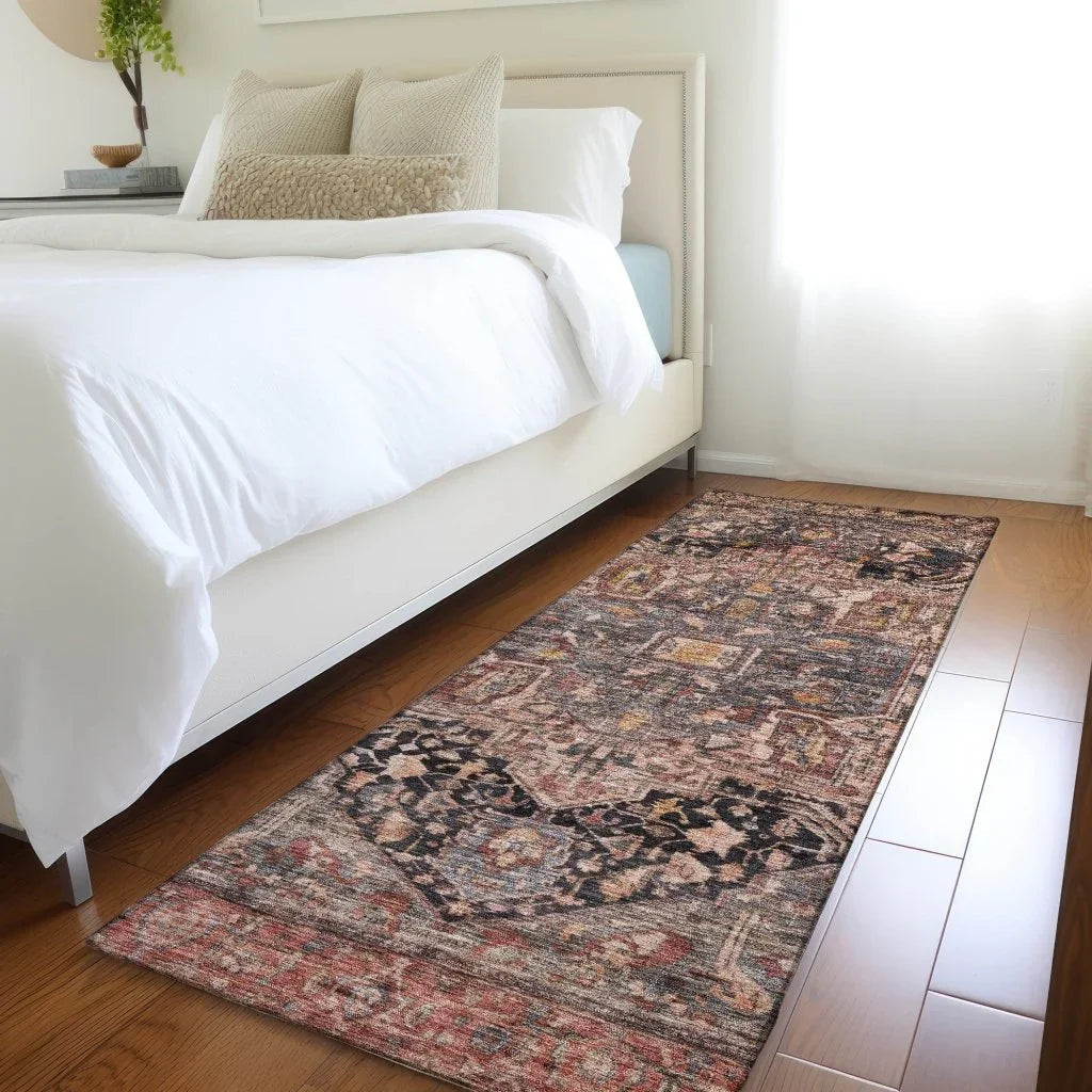 LOOMLAN Rugs Clarina Gray Washable Indoor-Outdoor Rug