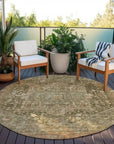 LOOMLAN Rugs Clarina Green Washable Indoor-Outdoor Rug