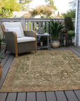 LOOMLAN Rugs Clarina Green Washable Indoor-Outdoor Rug