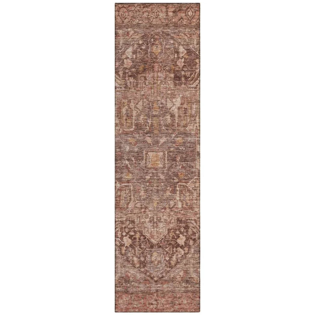 LOOMLAN Rugs Clarina Red Washable Indoor-Outdoor Rug