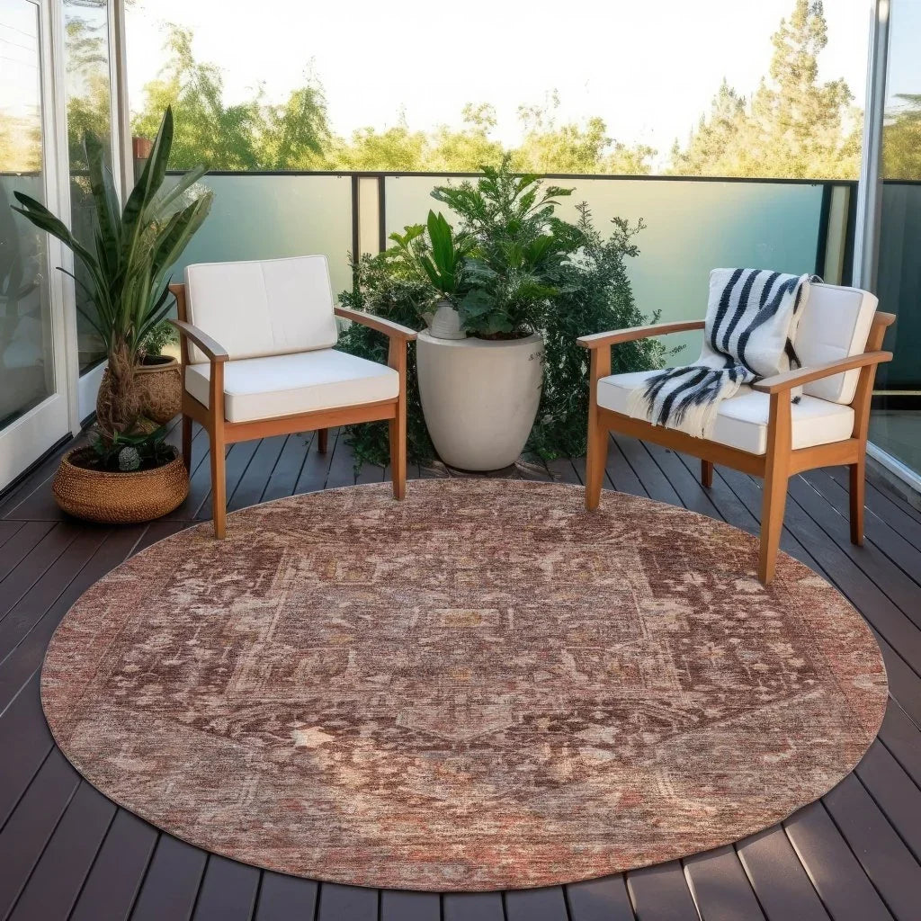 LOOMLAN Rugs Clarina Red Washable Indoor-Outdoor Rug