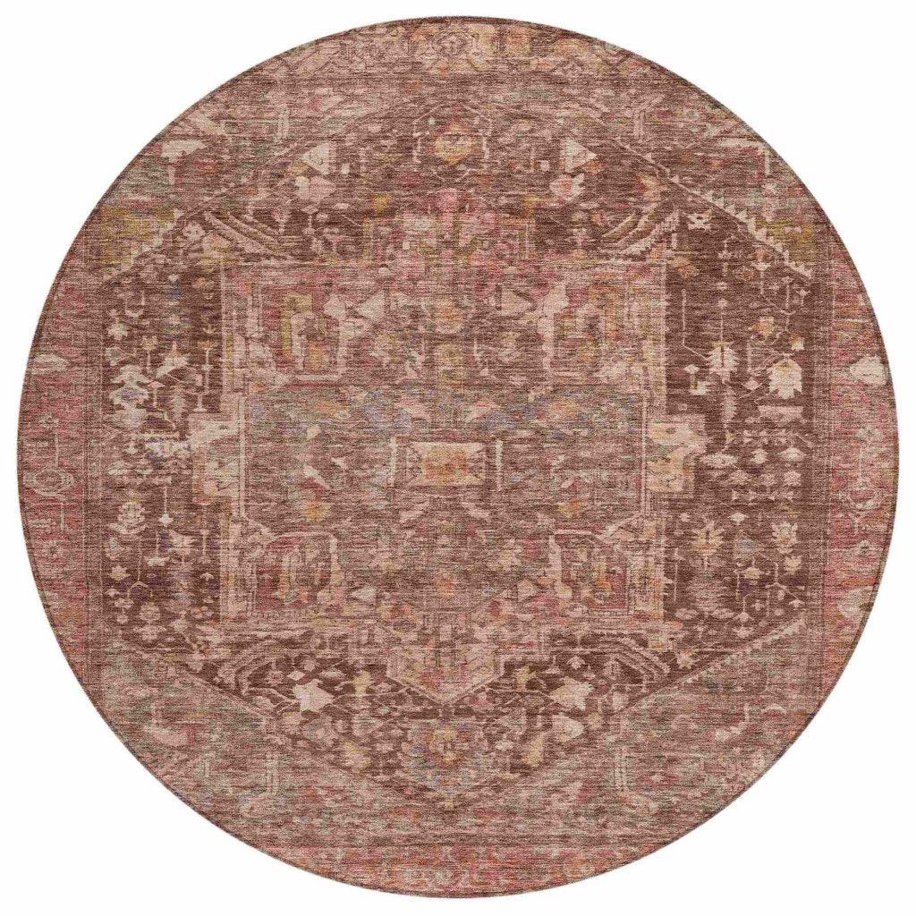 LOOMLAN Rugs Clarina Red Washable Indoor-Outdoor Rug