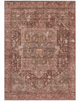 LOOMLAN Rugs Clarina Red Washable Indoor-Outdoor Rug