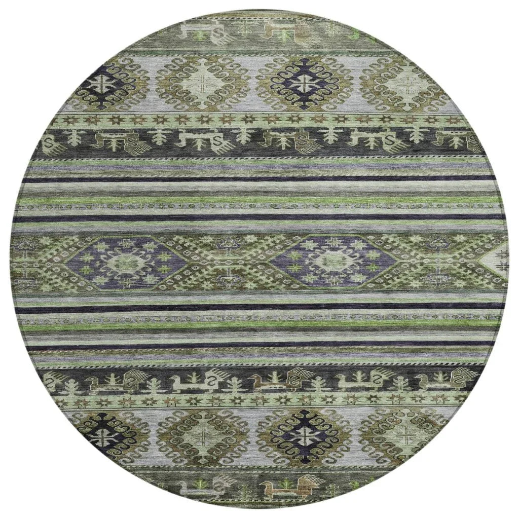 LOOMLAN Rugs Claritha Green Washable Indoor-Outdoor Rug