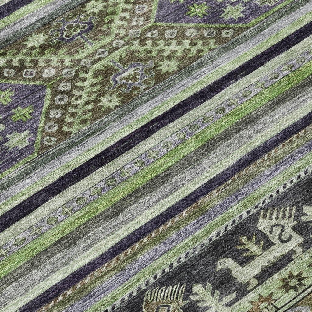 LOOMLAN Rugs Claritha Green Washable Indoor-Outdoor Rug