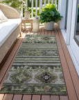 LOOMLAN Rugs Claritha Green Washable Indoor-Outdoor Rug