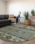 LOOMLAN Rugs Claritha Green Washable Indoor-Outdoor Rug