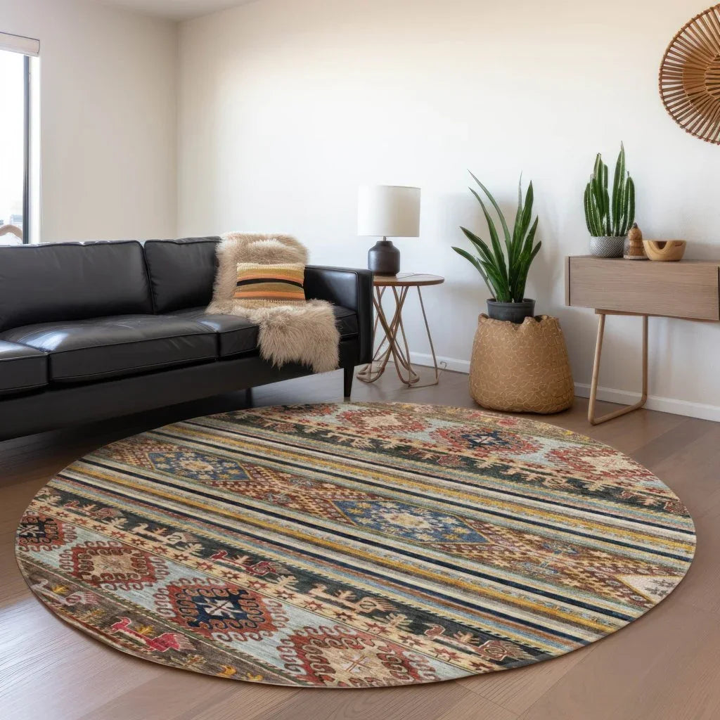 LOOMLAN Rugs Claritha Orange Washable Indoor-Outdoor Rug