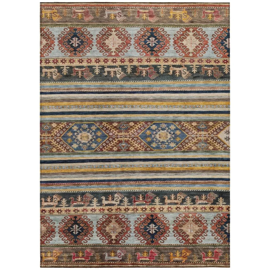 LOOMLAN Rugs Claritha Orange Washable Indoor-Outdoor Rug
