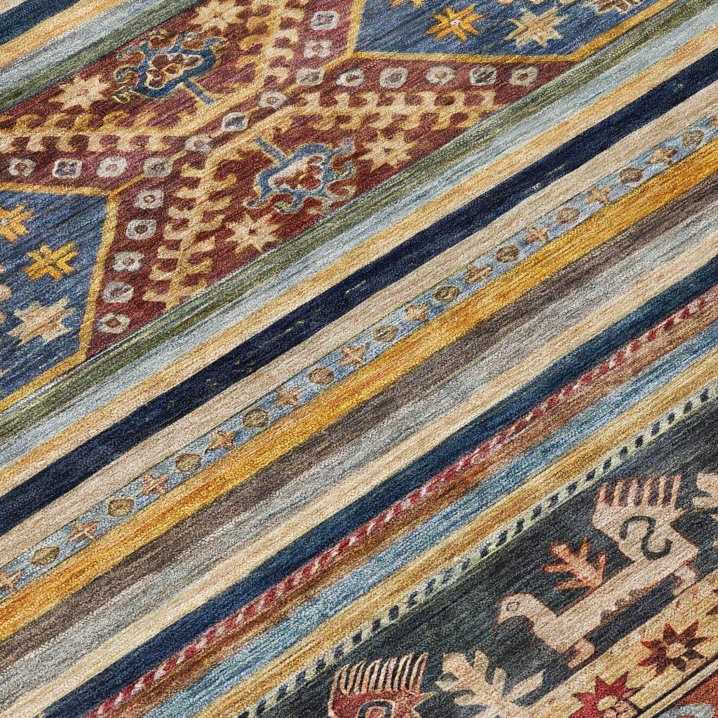 LOOMLAN Rugs Claritha Orange Washable Indoor-Outdoor Rug