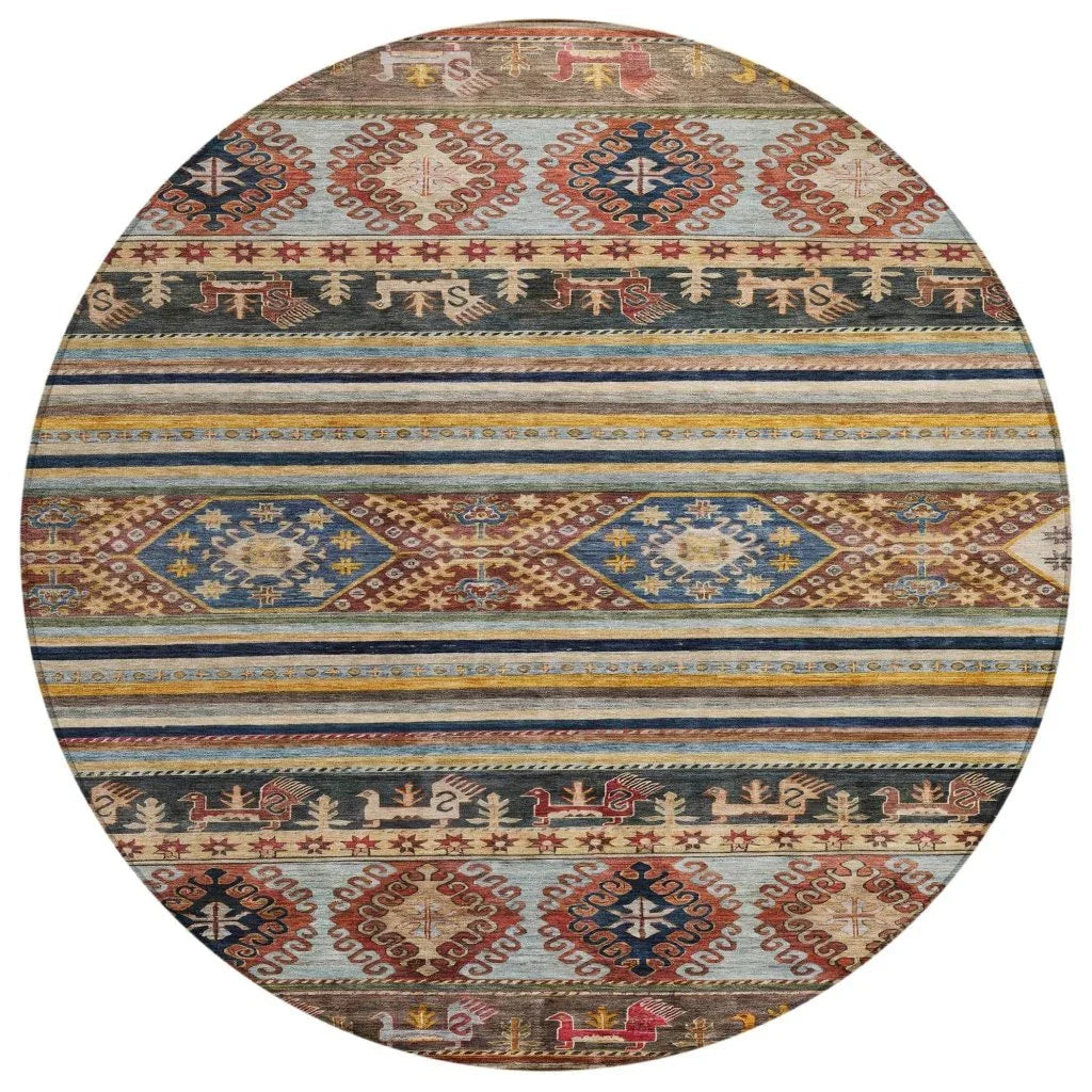 LOOMLAN Rugs Claritha Orange Washable Indoor-Outdoor Rug