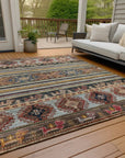LOOMLAN Rugs Claritha Orange Washable Indoor-Outdoor Rug